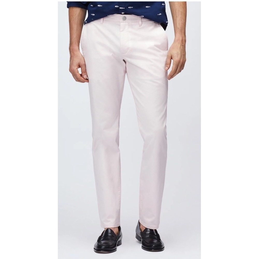 BONOBOS MEN'S STRETCH WASHED SLIM CHINOS 38x30 PINK CADILLAC MINT Preppy Golf